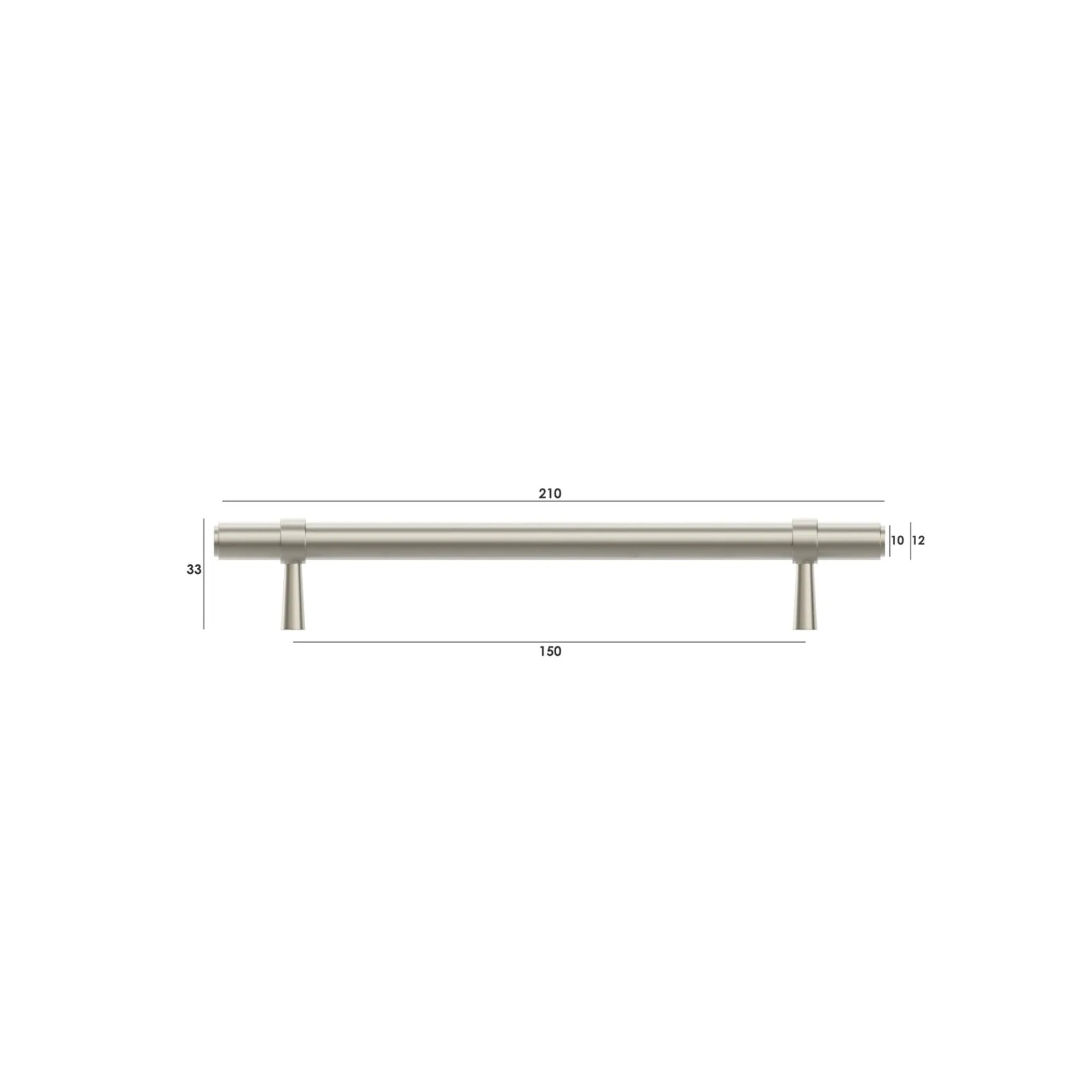 Dimension Otti Astor 210mm Pull Handle Brushed Nickel ASHDL160-BN - The Blue Space