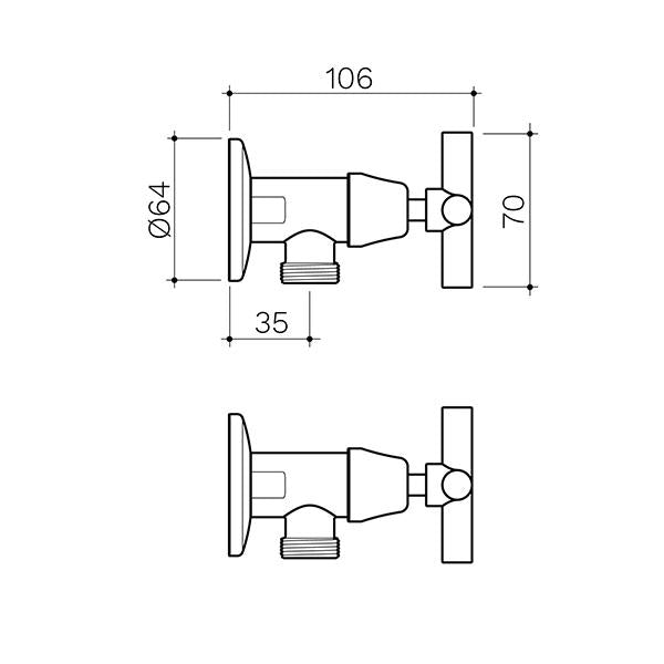 Clark Cross Washing Machine Set - Chrome Dimensions