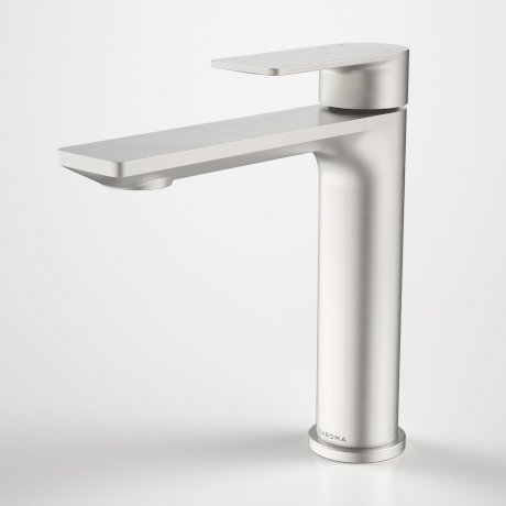 Caroma Urbane II Lead Free Mid Tower Basin Mixer Brushed Nickel