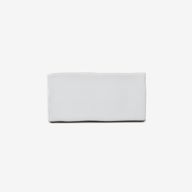 White Luca Hand Made Matte Subway Tile 75 x 150 x 8mm