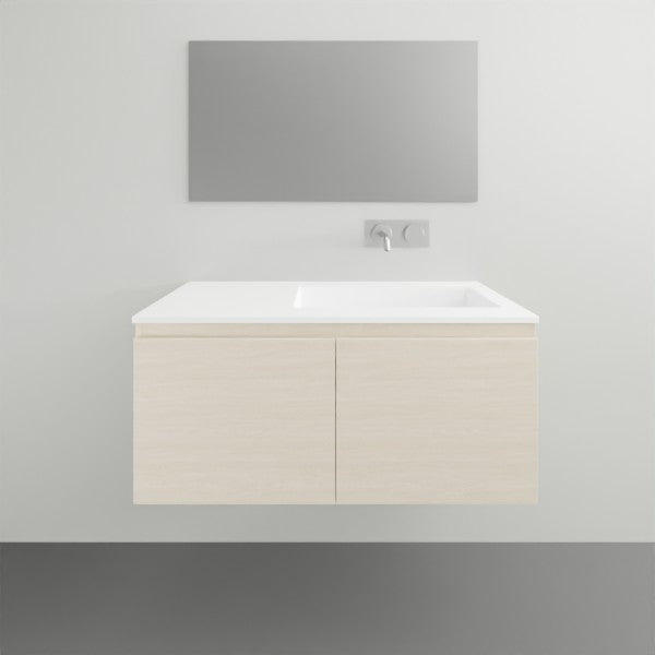 ADP Glacier Lite All Door Slim Vanity with Cast Marble Top - 900mm Right Bowl | The Blue Space