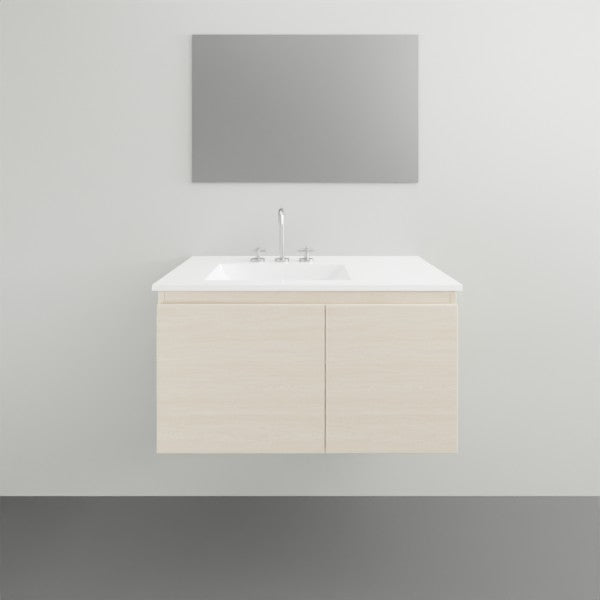 ADP Glacier Lite Door and Drawer Slim Vanity with Ceramic Top - 750mm Left Bowl | The Blue Space