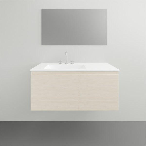 ADP Glacier Lite Door and Drawer Slim Vanity with Ceramic Top - 900mm Left Bowl | The Blue Space