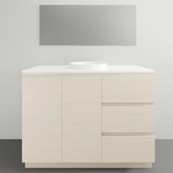 ADP Glacier Lite Door and Drawer Trio Vanity Solid Surface Top - 1200mm Centre Bowl | The Blue Space