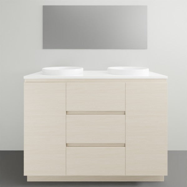 ADP Glacier Lite Door and Drawer Trio Vanity Solid Surface Top - 1200mm Double Bowl | The Blue Space