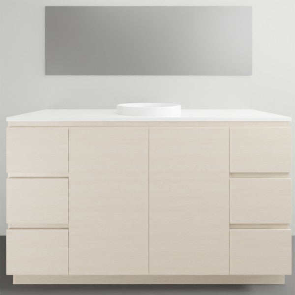 ADP Glacier Lite Door and Drawer Trio Vanity Solid Surface Top - 1500mm Centre Bowl | The Blue Space
