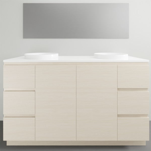 ADP Glacier Lite Door and Drawer Trio Vanity Solid Surface Top - 1500mm Double Bowl | The Blue Space