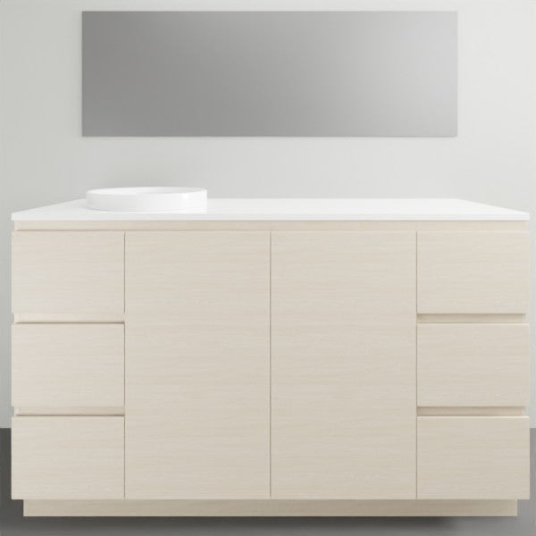 ADP Glacier Lite Door and Drawer Trio Vanity Solid Surface Top - 1500mm Left Bowl | The Blue Space
