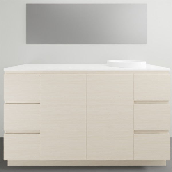 ADP Glacier Lite Door and Drawer Trio Vanity Solid Surface Top - 1500mm Right Bowl | The Blue Space