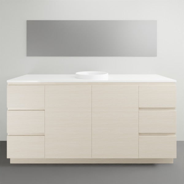 ADP Glacier Lite Door and Drawer Trio Vanity Solid Surface Top - 1800mm Centre Bowl | The Blue Space