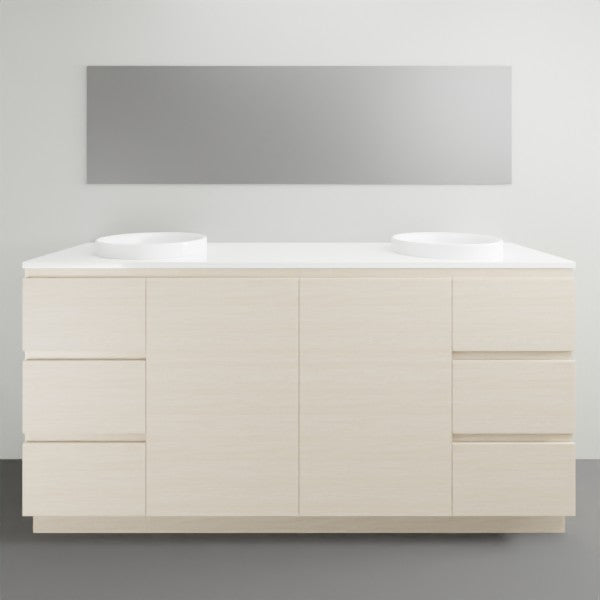 ADP Glacier Lite Door and Drawer Trio Vanity Solid Surface Top - 1800mm Double Bowl | The Blue Space