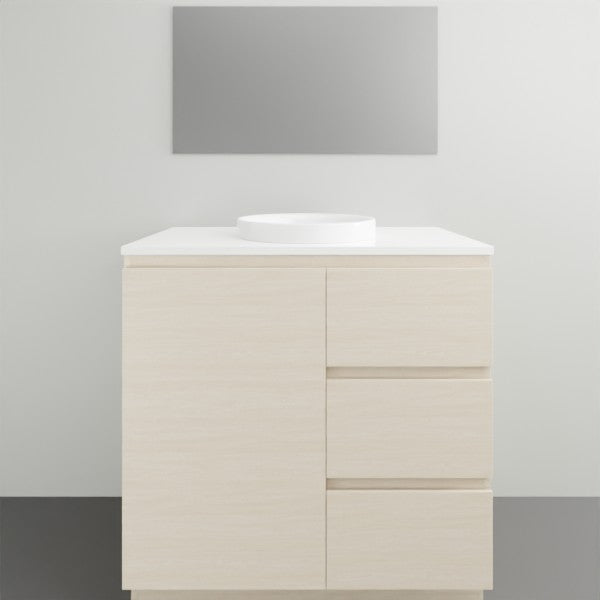 ADP Glacier Lite Door and Drawer Trio Vanity Solid Surface Top - 900mm Centre Bowl | The Blue Space