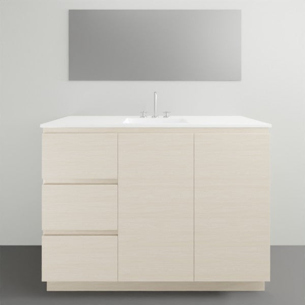 ADP Glacier Lite Door and Drawer Trio Vanity with Ceramic Top