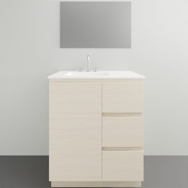 ADP Glacier Lite Door and Drawer Trio Vanity with Ceramic Top