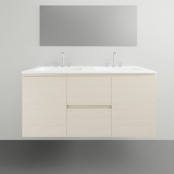 ADP Glacier Lite Door and Drawer Twin Vanity with Cast Marble Top - 1200mm Double Bowl | The Blue Space