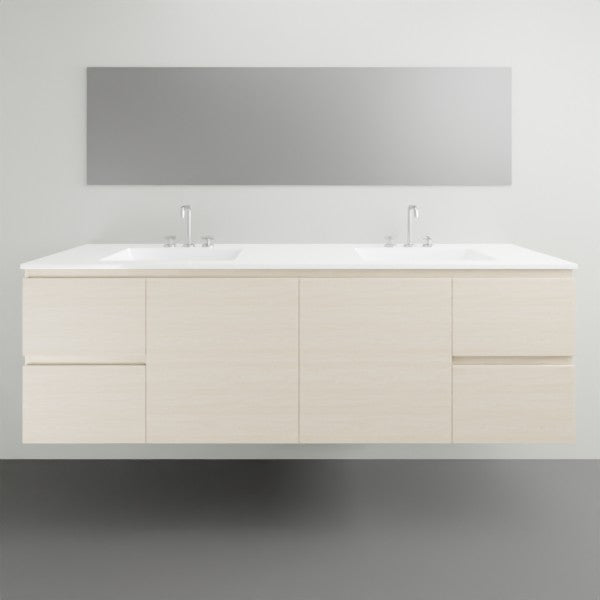 ADP Glacier Lite Door and Drawer Twin Vanity with Cast Marble Top