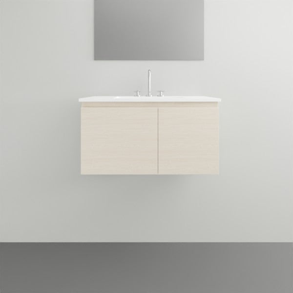 ADP Glacier Lite Ensuite Door and Drawer Slim Vanity with Ceramic Top - 750mm Centre Bowl | The Blue Space