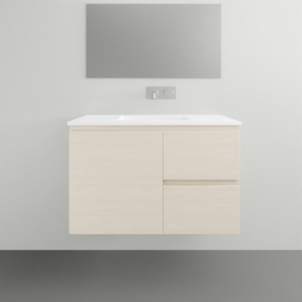 ADP Glacier Lite Ensuite Door and Drawer Twin Vanity Ceramic Top - 900mm Centre Bowl | The Blue Space