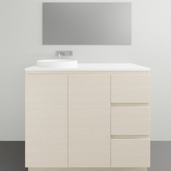 ADP Glacier Lite Ensuite Trio Vanity Solid Surface Top - 1050mm Left Bowl | The Blue Space