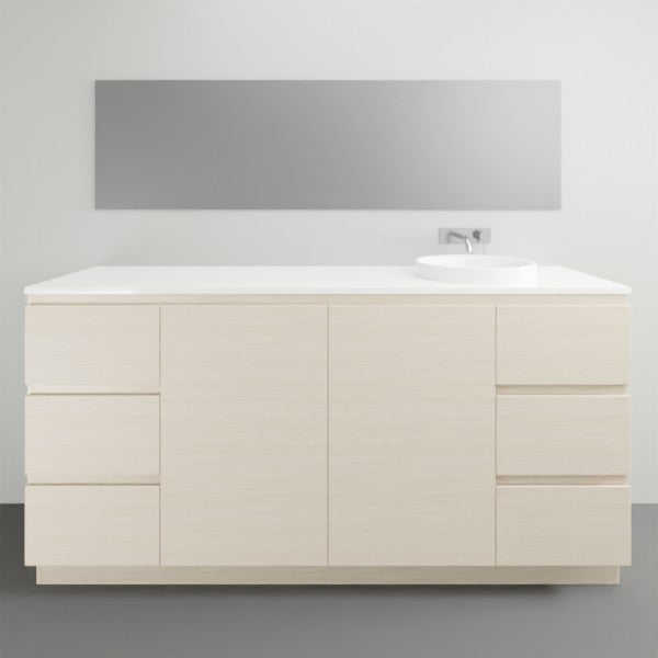 ADP Glacier Lite Ensuite Trio Vanity Solid Surface Top - 1800mm Right Bowl | The Blue Space