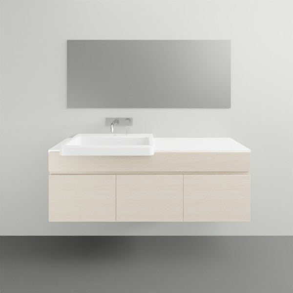 ADP Glacier Lite Semi Recessed Door & Drawer Trio Vanity Solid Surface Top - 1200mm Left Bowl | The Blue Space