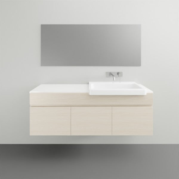 ADP Glacier Lite Semi Recessed Door & Drawer Trio Vanity Solid Surface Top - 1200mm Right Bowl | The Blue Space