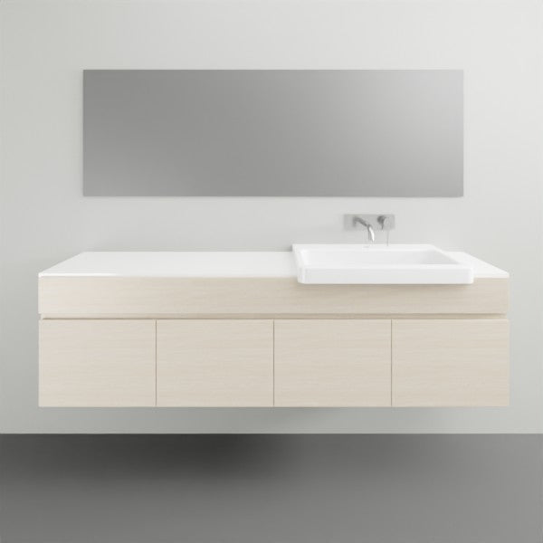 ADP Glacier Lite Semi Recessed Door & Drawer Trio Vanity Solid Surface Top - 1500mm Right Bowl | The Blue Space