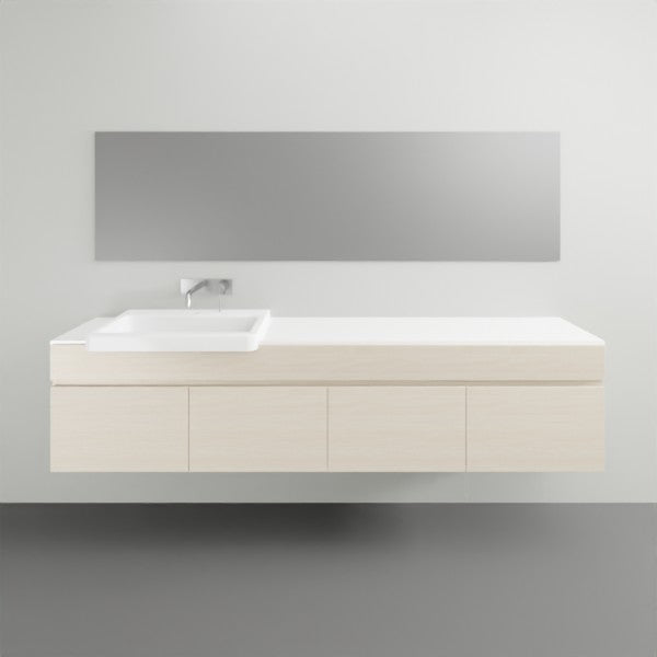 ADP Glacier Lite Semi Recessed Door & Drawer Trio Vanity Solid Surface Top - 1800mm Left Bowl | The Blue Space