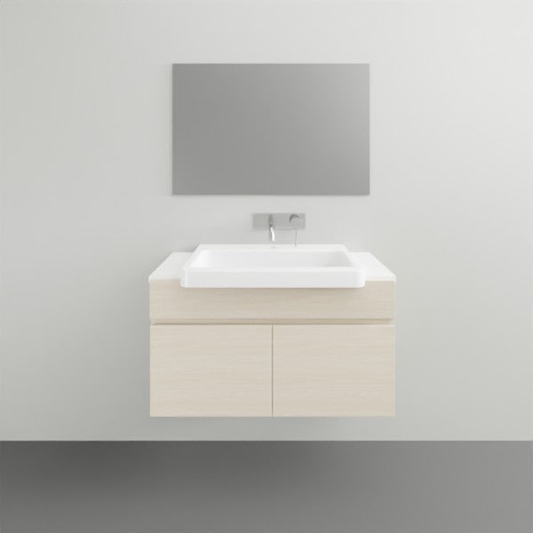 ADP Glacier Lite Semi Recessed Door & Drawer Trio Vanity Solid Surface Top - 750mm Centre Bowl | The Blue Space