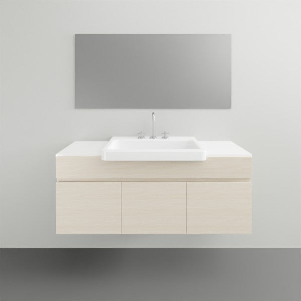 ADP Glacier Lite Semi Recessed Door and Drawer Slim Vanity with Solid Surface Top - 1050mm Centre Bowl | The Blue Space