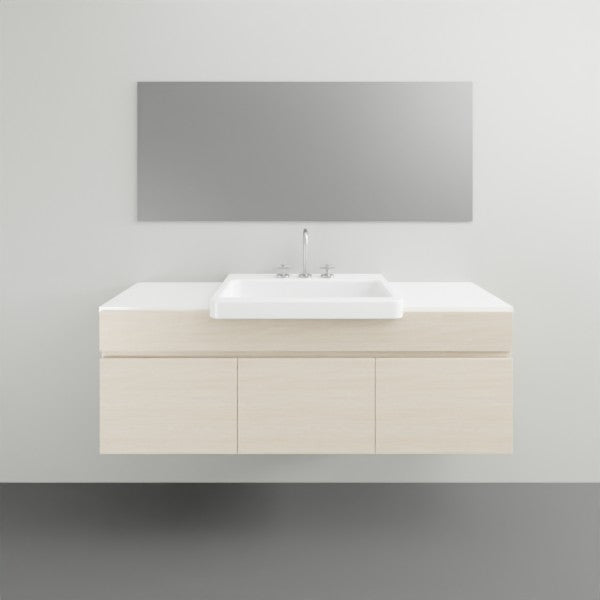 ADP Glacier Lite Semi Recessed Door and Drawer Slim Vanity with Solid Surface Top - 1200mm Centre Bowl | The Blue Space