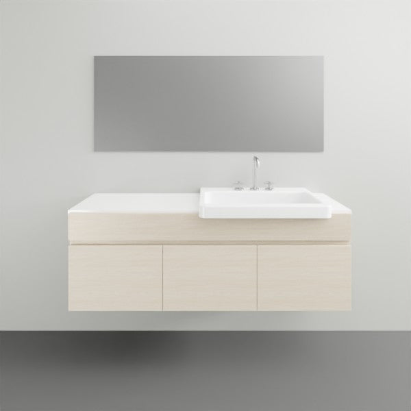 ADP Glacier Lite Semi Recessed Door and Drawer Slim Vanity with Solid Surface Top - 1200mm Right Bowl | The Blue Space
