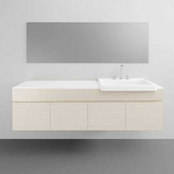 ADP Glacier Lite Semi Recessed Door and Drawer Slim Vanity with Solid Surface Top - 1500mm Right Bowl | The Blue Space