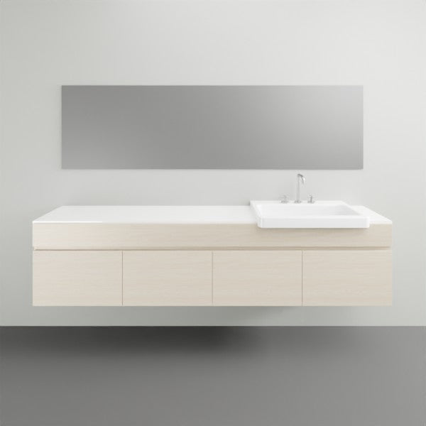 ADP Glacier Lite Semi Recessed Door and Drawer Slim Vanity with Solid Surface Top - 1800mm Right Bowl | The Blue Space