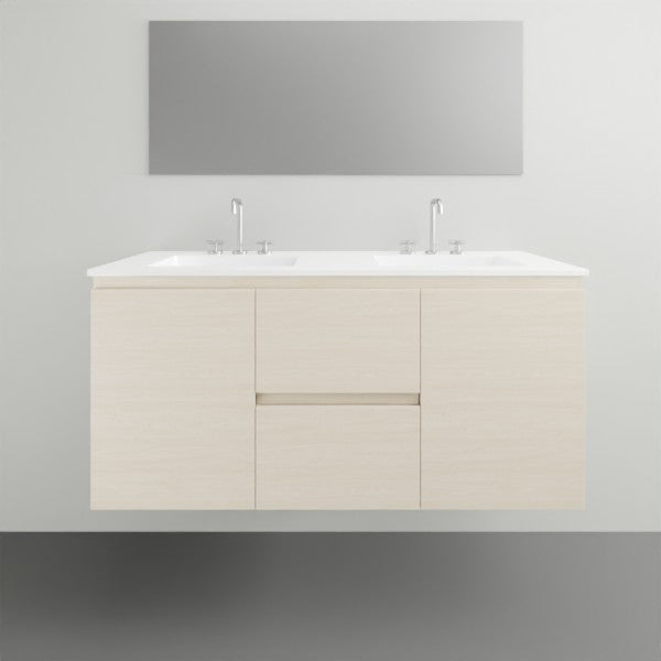 ADP Glacier Lite Door and Drawer Twin Vanity with Ceramic Top