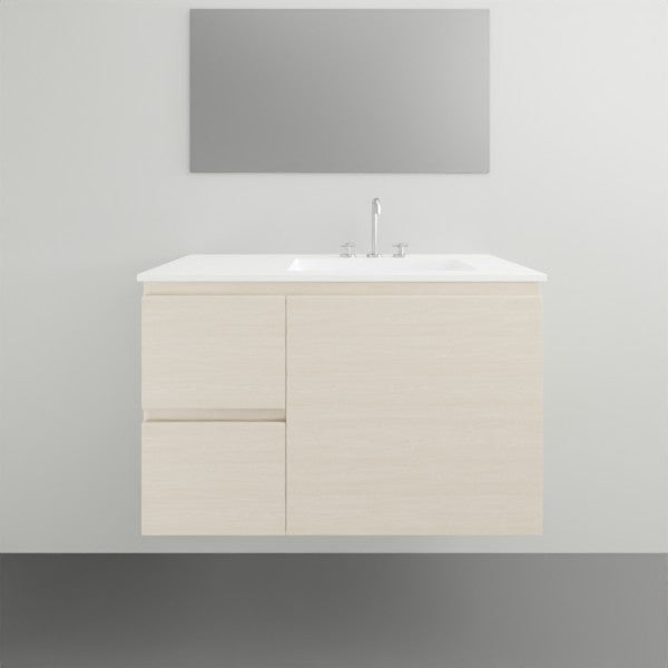 ADP Glacier Lite Door and Drawer Twin Vanity with Ceramic Top