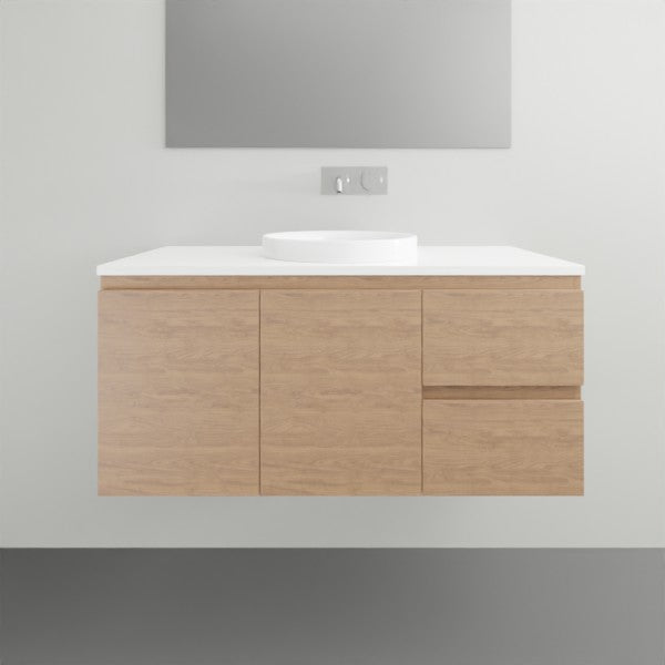 ADP Glacier Lite Door and Drawer Twin Vanity with Solid Surface Top