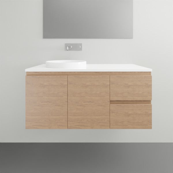ADP Glacier Lite Door and Drawer Twin Vanity with Solid Surface Top