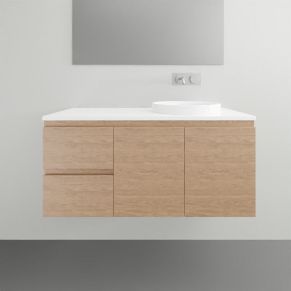 ADP Glacier Lite Door and Drawer Twin Vanity with Solid Surface Top