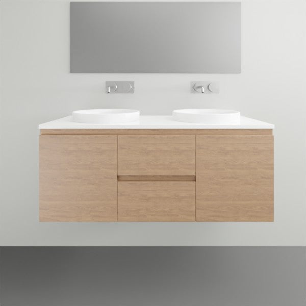 ADP Glacier Lite Door and Drawer Twin Vanity with Solid Surface Top