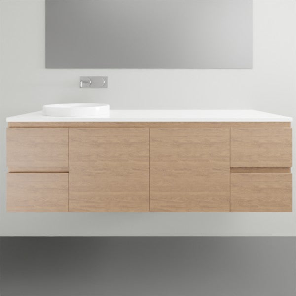 ADP Glacier Lite Twin Vanity with Surface Top - 1500mm Left Bowl | The Blue Space