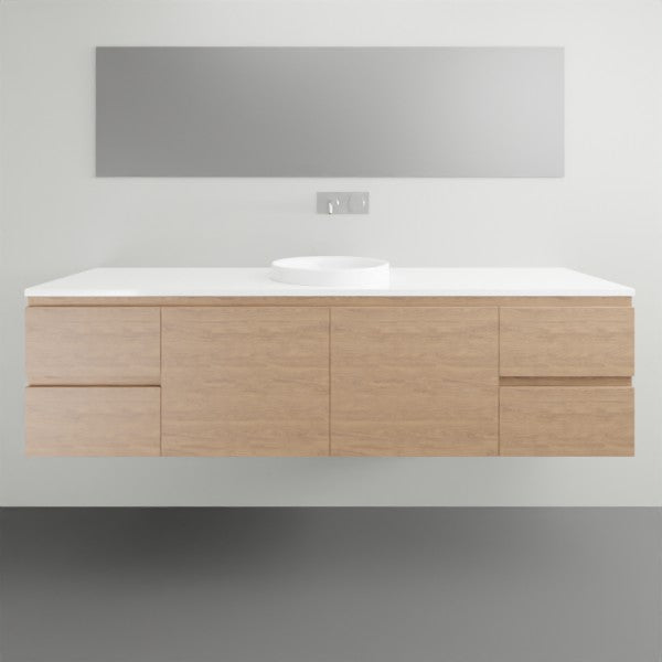 ADP Glacier Lite Door and Drawer Twin Vanity with Solid Surface Top