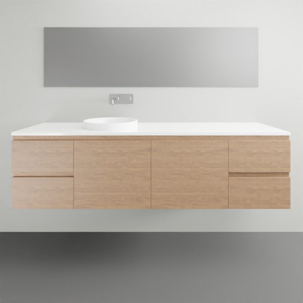 ADP Glacier Lite Door and Drawer Twin Vanity with Solid Surface Top