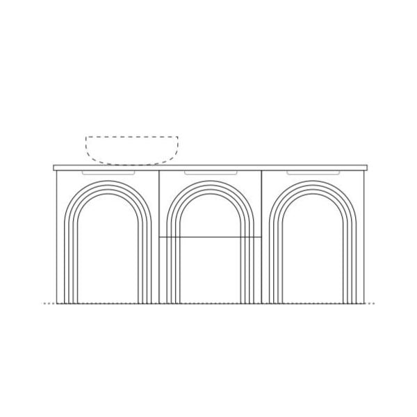 Marquis Arco Wall Hung Vanity with Caesarstone, Vasari or Dekton Top
