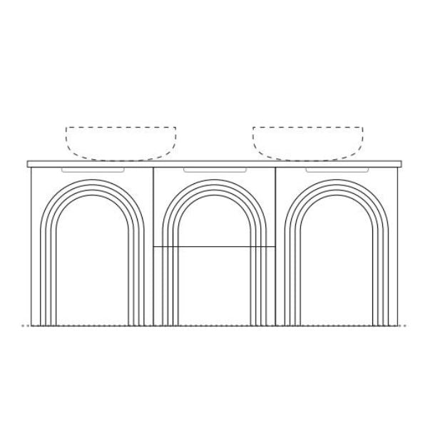 Marquis Arco Wall Hung Vanity with Caesarstone, Vasari or Dekton Top