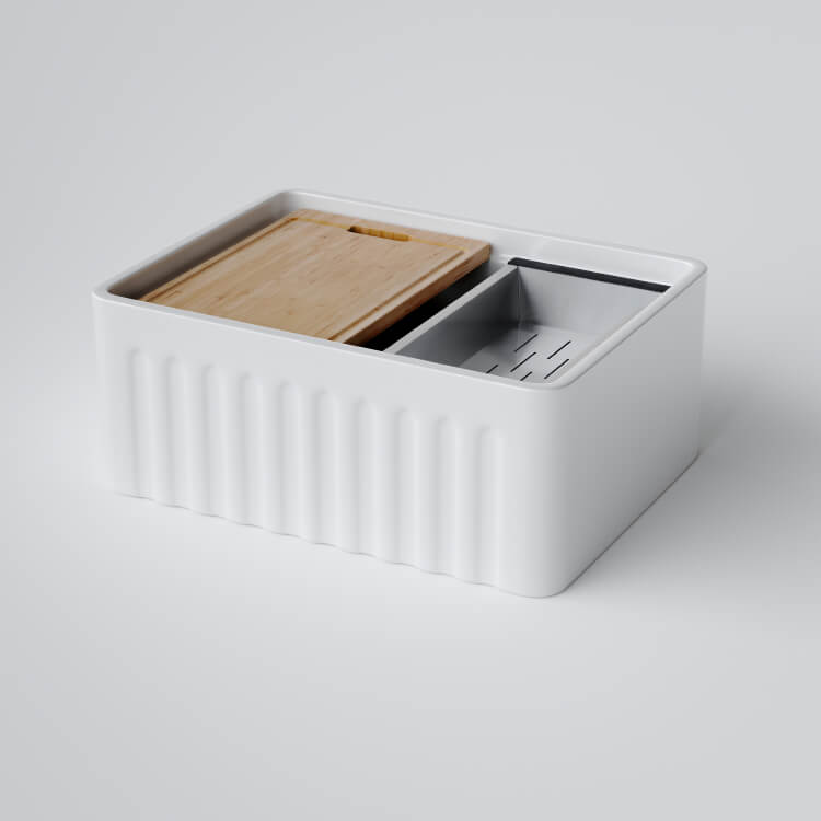 Bao Ceramic Farmhouse Sink - Gloss White | The Blue Space