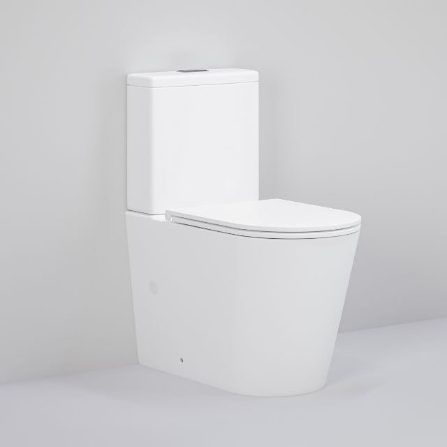 Bao Elegant Raised Height Rimless Back to Wall Toilet Suite in Matte White