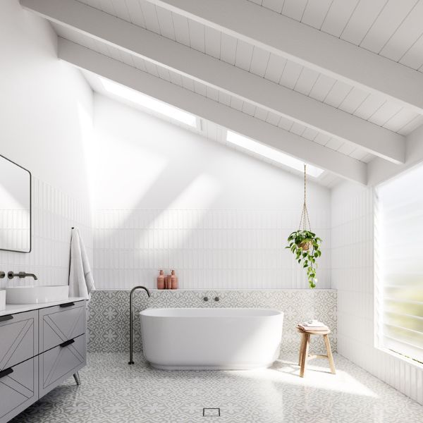 Bao Elegant 1700mm Back to Wall Bath - Matte White