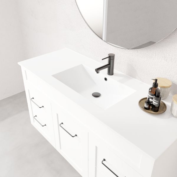 Marquis Bowral5 Wall Hung Vanity - 1200mm Centre Bowl - 1 door 4 drawer Basin Detail | The Blue Space
