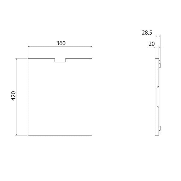 The Blue Space Caroma Urbane II Bamboo Chopping Board - tech drawing